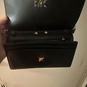 Michael Kors Black Crossbody Bag with Gold Accents